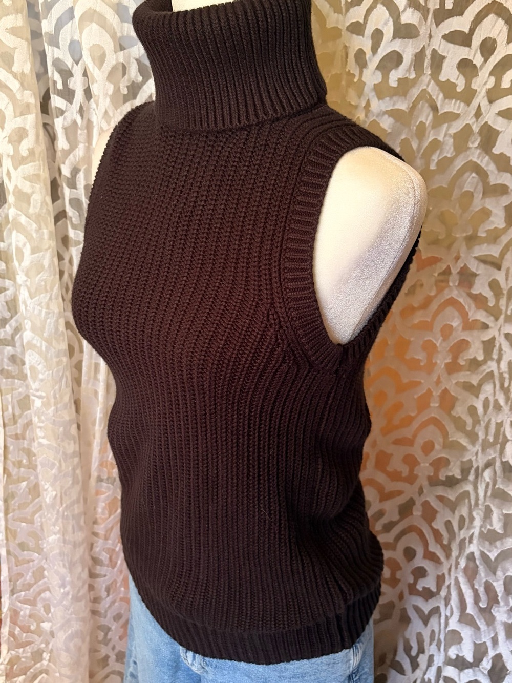 MICHAEL Michael Kors Sleeveless Turtleneck Knit Sleeveless Sweater Top small - Picture 2 of 5